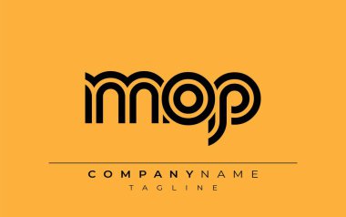 MOP Yaratıcı Eşsiz Modern Harf Logosu Tasarımı. Benzersiz bir harf dizaynına sahip stilize logo, soyut minimalist estetik ve modern cazibe sunar.