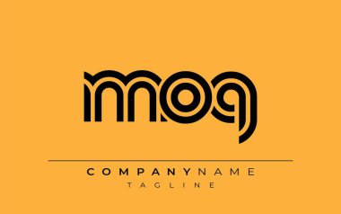 MOQ Yaratıcı Eşsiz Modern Harf Logosu Tasarımı. Benzersiz bir harf dizaynına sahip stilize logo, soyut minimalist estetik ve modern cazibe sunar.