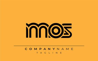 MOS Yaratıcı Eşsiz Modern Harf Logosu Tasarımı. Benzersiz bir harf dizaynına sahip stilize logo, soyut minimalist estetik ve modern cazibe sunar.