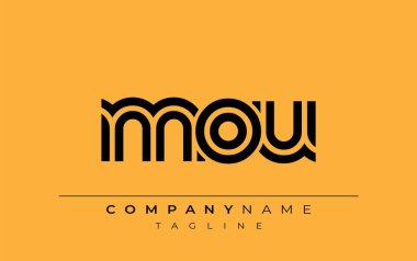 MOU Yaratıcı Eşsiz Modern Harf Logosu Tasarımı. Benzersiz bir harf dizaynına sahip stilize logo, soyut minimalist estetik ve modern cazibe sunar.
