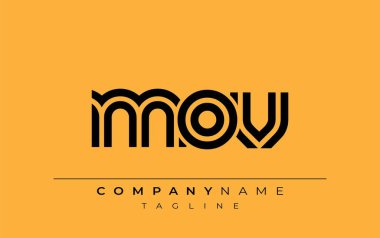 MOV Yaratıcı Eşsiz Modern Harf Logosu Tasarımı. Benzersiz bir harf dizaynına sahip stilize logo, soyut minimalist estetik ve modern cazibe sunar.