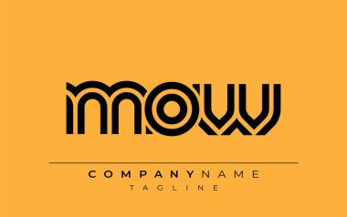 MOW Yaratıcı Eşsiz Modern Harf Logosu Tasarımı. Benzersiz bir harf dizaynına sahip stilize logo, soyut minimalist estetik ve modern cazibe sunar.