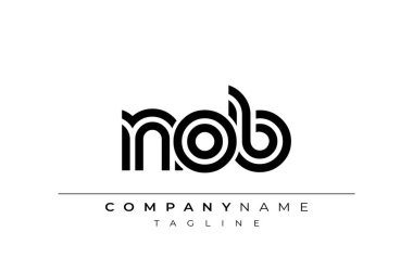 NOB Yaratıcı Eşsiz Modern Harf Logosu Tasarımı. Benzersiz bir harf dizaynına sahip stilize logo, soyut minimalist estetik ve modern cazibe sunar.