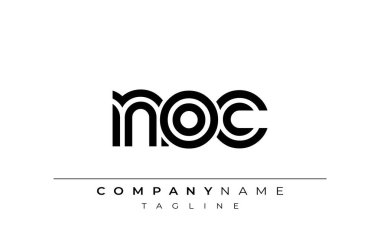 NOC Yaratıcı Eşsiz Modern Harf Logosu Tasarımı. Benzersiz bir harf dizaynına sahip stilize logo, soyut minimalist estetik ve modern cazibe sunar.