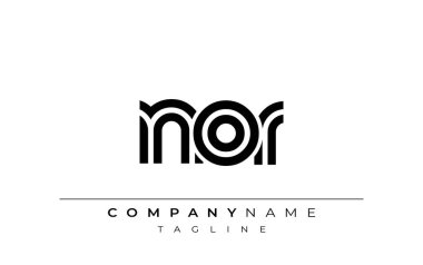 NOR Yaratıcı Eşsiz Modern Harf Logosu Tasarımı. Benzersiz bir harf dizaynına sahip stilize logo, soyut minimalist estetik ve modern cazibe sunar.