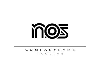 NOS Yaratıcı Eşsiz Modern Harf Logosu Tasarımı. Benzersiz bir harf dizaynına sahip stilize logo, soyut minimalist estetik ve modern cazibe sunar.