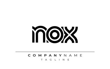 NOX Yaratıcı Eşsiz Modern Harf Logosu Tasarımı. Benzersiz bir harf dizaynına sahip stilize logo, soyut minimalist estetik ve modern cazibe sunar.