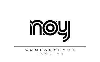 NOY Yaratıcı Eşsiz Modern Harf Logosu Tasarımı. Benzersiz bir harf dizaynına sahip stilize logo, soyut minimalist estetik ve modern cazibe sunar.