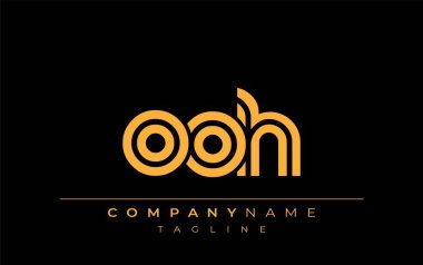 OOH Yaratıcı Eşsiz Modern Harf Logosu Tasarımı. Benzersiz bir harf dizaynına sahip stilize logo, soyut minimalist estetik ve modern cazibe sunar.