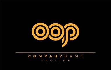 OOP Yaratıcı Eşsiz Modern Harf Logosu Tasarımı. Benzersiz bir harf dizaynına sahip stilize logo, soyut minimalist estetik ve modern cazibe sunar.