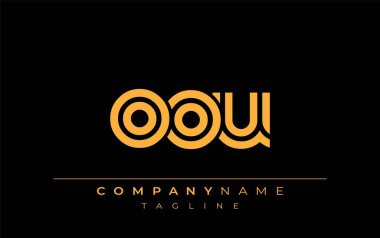OOOU Yaratıcı Eşsiz Modern Harf Logosu Tasarımı. Benzersiz bir harf dizaynına sahip stilize logo, soyut minimalist estetik ve modern cazibe sunar.