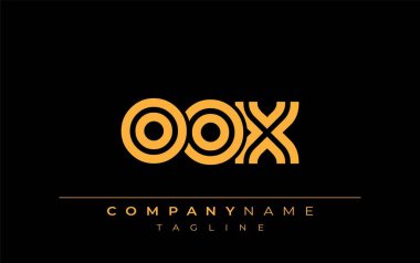 OOX Yaratıcı Eşsiz Modern Harf Logosu Tasarımı. Benzersiz bir harf dizaynına sahip stilize logo, soyut minimalist estetik ve modern cazibe sunar.