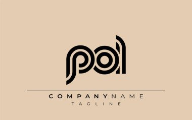 POL Yaratıcı Eşsiz Modern Harf Logosu Tasarımı. Benzersiz bir harf dizaynına sahip stilize logo, soyut minimalist estetik ve modern cazibe sunar.