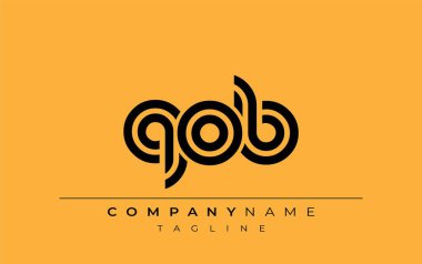 QOB Yaratıcı Eşsiz Modern Harf Logosu Tasarımı. Benzersiz bir harf dizaynına sahip stilize logo, soyut minimalist estetik ve modern cazibe sunar.