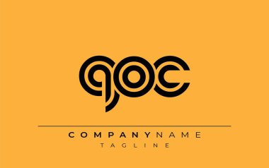 QOC Yaratıcı Eşsiz Modern Harf Logosu Tasarımı. Benzersiz bir harf dizaynına sahip stilize logo, soyut minimalist estetik ve modern cazibe sunar.