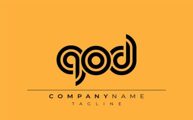 QOD Yaratıcı Eşsiz Modern Harf Logosu Tasarımı. Benzersiz bir harf dizaynına sahip stilize logo, soyut minimalist estetik ve modern cazibe sunar.