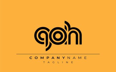 QOH Yaratıcı Eşsiz Modern Harf Logosu Tasarımı. Benzersiz bir harf dizaynına sahip stilize logo, soyut minimalist estetik ve modern cazibe sunar.