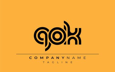 QOK Yaratıcı Eşsiz Modern Harf Logosu Tasarımı. Benzersiz bir harf dizaynına sahip stilize logo, soyut minimalist estetik ve modern cazibe sunar.