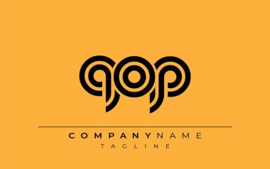QOP Yaratıcı Eşsiz Modern Harf Logosu Tasarımı. Benzersiz bir harf dizaynına sahip stilize logo, soyut minimalist estetik ve modern cazibe sunar.