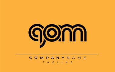 QOM Yaratıcı Eşsiz Modern Harf Logosu Tasarımı. Benzersiz bir harf dizaynına sahip stilize logo, soyut minimalist estetik ve modern cazibe sunar.