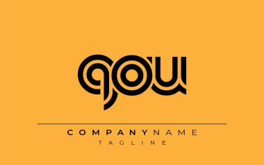 QOU Yaratıcı Eşsiz Modern Harf Logosu Tasarımı. Benzersiz bir harf dizaynına sahip stilize logo, soyut minimalist estetik ve modern cazibe sunar.
