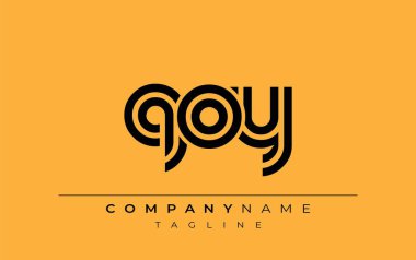 QOY Yaratıcı Eşsiz Modern Harf Logosu Tasarımı. Benzersiz bir harf dizaynına sahip stilize logo, soyut minimalist estetik ve modern cazibe sunar.