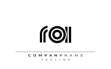 ROI Yaratıcı Eşsiz Modern Harf Logosu Tasarımı. Benzersiz bir harf dizaynına sahip stilize logo, soyut minimalist estetik ve modern cazibe sunar.