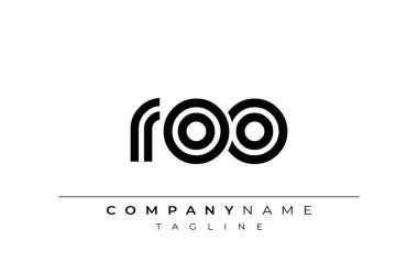 ROO Yaratıcı Eşsiz Modern Harf Logosu Tasarımı. Benzersiz bir harf dizaynına sahip stilize logo, soyut minimalist estetik ve modern cazibe sunar.