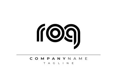 ROQ Yaratıcı Eşsiz Modern Harf Logosu Tasarımı. Benzersiz bir harf dizaynına sahip stilize logo, soyut minimalist estetik ve modern cazibe sunar.