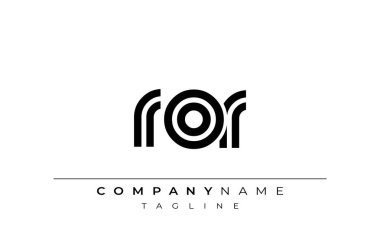 ROR Yaratıcı Eşsiz Modern Harf Logosu Tasarımı. Benzersiz bir harf dizaynına sahip stilize logo, soyut minimalist estetik ve modern cazibe sunar.
