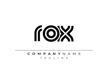 ROX Yaratıcı Eşsiz Modern Harf Logosu Tasarımı. Benzersiz bir harf dizaynına sahip stilize logo, soyut minimalist estetik ve modern cazibe sunar.