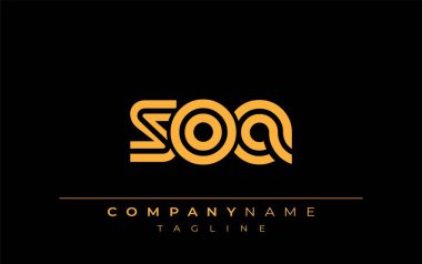 SOA Yaratıcı Eşsiz Modern Harf Logosu Tasarımı. Benzersiz bir harf dizaynına sahip stilize logo, soyut minimalist estetik ve modern cazibe sunar.