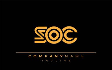 SOC Yaratıcı Eşsiz Modern Harf Logosu Tasarımı. Benzersiz bir harf dizaynına sahip stilize logo, soyut minimalist estetik ve modern cazibe sunar.