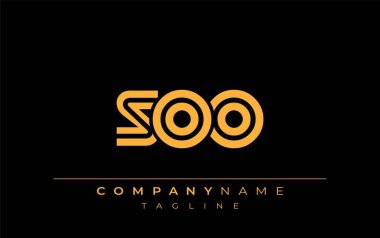 SOO Yaratıcı Eşsiz Modern Harf Logosu Tasarımı. Benzersiz bir harf dizaynına sahip stilize logo, soyut minimalist estetik ve modern cazibe sunar.