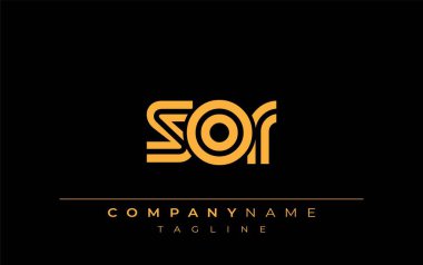 SOR Yaratıcı Eşsiz Modern Harf Logosu Tasarımı. Benzersiz bir harf dizaynına sahip stilize logo, soyut minimalist estetik ve modern cazibe sunar.