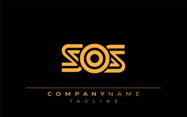 SOS Yaratıcı Eşsiz Modern Harf Logosu Tasarımı. Benzersiz bir harf dizaynına sahip stilize logo, soyut minimalist estetik ve modern cazibe sunar.