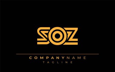 SOZ Yaratıcı Eşsiz Modern Harf Logosu Tasarımı. Benzersiz bir harf dizaynına sahip stilize logo, soyut minimalist estetik ve modern cazibe sunar.
