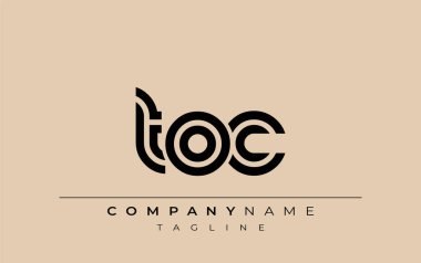 TOC Yaratıcı Eşsiz Modern Harf Logosu Tasarımı. Benzersiz bir harf dizaynına sahip stilize logo, soyut minimalist estetik ve modern cazibe sunar.