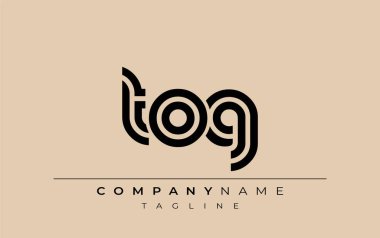 TOG Yaratıcı Eşsiz Modern Harf Logosu Tasarımı. Benzersiz bir harf dizaynına sahip stilize logo, soyut minimalist estetik ve modern cazibe sunar.