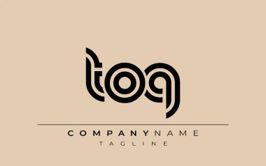TOQ Yaratıcı Eşsiz Modern Harf Logosu Tasarımı. Benzersiz bir harf dizaynına sahip stilize logo, soyut minimalist estetik ve modern cazibe sunar.