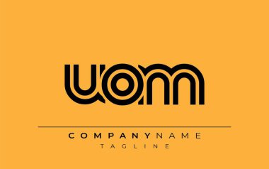 UOM Yaratıcı Eşsiz Modern Harf Logosu Tasarımı. Benzersiz bir harf dizaynına sahip stilize logo, soyut minimalist estetik ve modern cazibe sunar.