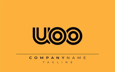 UOO Yaratıcı Eşsiz Modern Harf Logosu Tasarımı. Benzersiz bir harf dizaynına sahip stilize logo, soyut minimalist estetik ve modern cazibe sunar.