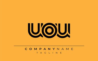 UOU Yaratıcı Eşsiz Modern Harf Logosu Tasarımı. Benzersiz bir harf dizaynına sahip stilize logo, soyut minimalist estetik ve modern cazibe sunar.