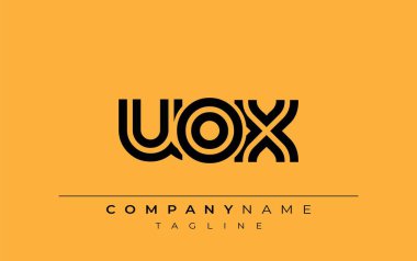 UOX Yaratıcı Eşsiz Modern Harf Logosu Tasarımı. Benzersiz bir harf dizaynına sahip stilize logo, soyut minimalist estetik ve modern cazibe sunar.