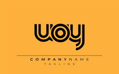 UOY Yaratıcı Eşsiz Modern Harf Logosu Tasarımı. Benzersiz bir harf dizaynına sahip stilize logo, soyut minimalist estetik ve modern cazibe sunar.