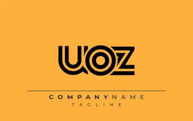 UOZ Yaratıcı Eşsiz Modern Harf Logosu Tasarımı. Benzersiz bir harf dizaynına sahip stilize logo, soyut minimalist estetik ve modern cazibe sunar.