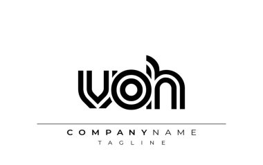 VOH Yaratıcı Eşsiz Modern Harf Logosu Tasarımı. Benzersiz bir harf dizaynına sahip stilize logo, soyut minimalist estetik ve modern cazibe sunar.