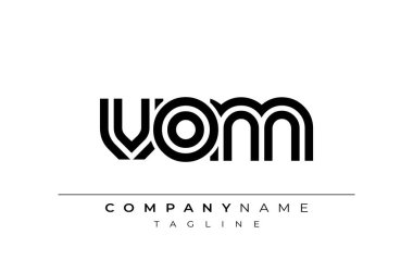VOM Yaratıcı Eşsiz Modern Harf Logosu Tasarımı. Benzersiz bir harf dizaynına sahip stilize logo, soyut minimalist estetik ve modern cazibe sunar.