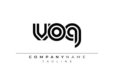VOQ Yaratıcı Eşsiz Modern Harf Logosu Tasarımı. Benzersiz bir harf dizaynına sahip stilize logo, soyut minimalist estetik ve modern cazibe sunar.