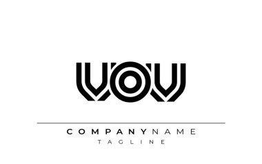 VOV Yaratıcı Eşsiz Modern Harf Logosu Tasarımı. Benzersiz bir harf dizaynına sahip stilize logo, soyut minimalist estetik ve modern cazibe sunar.